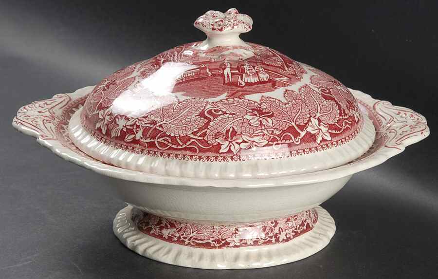 Vista Pink (No Trim) Round Covered Vegetable by Mason's-1