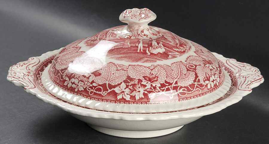 Vista Pink (No Trim) Round Covered Vegetable by Mason's-1