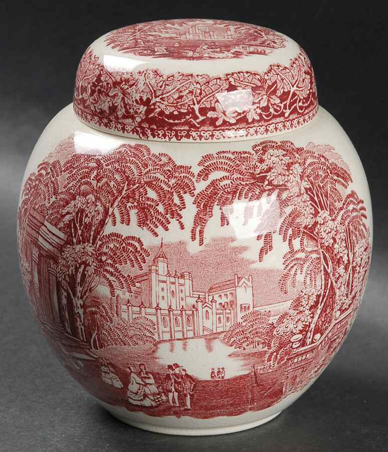 Vista Pink (No Trim) Small Prunus Jar & Lid by Mason's-1