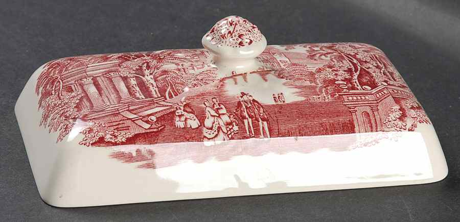 Vista Pink (No Trim) Lid for 1/4 Lb Butter by Mason's-1