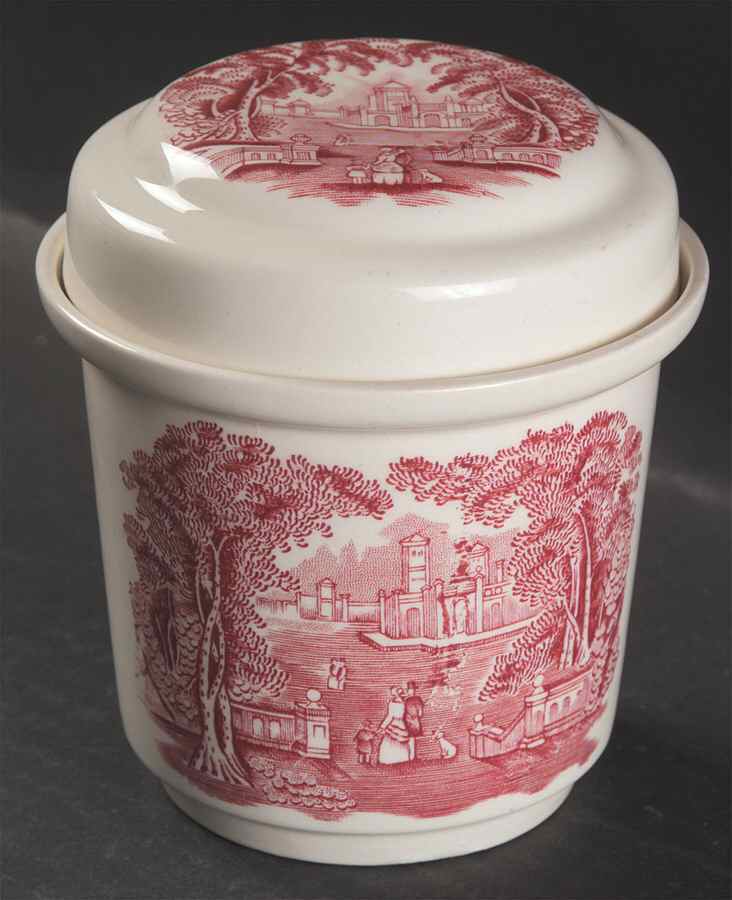 Vista Pink (No Trim) Small Covered Jar & Lid by Mason's-1