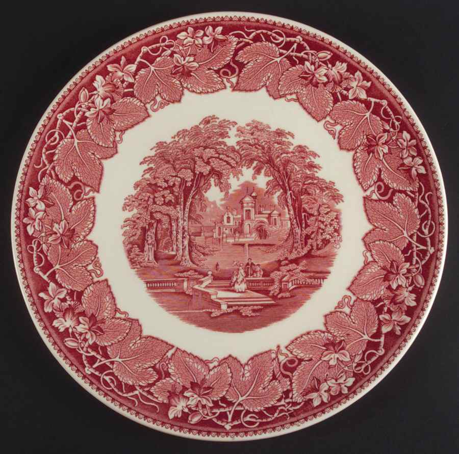 Vista Pink (No Trim) Cake Plate by Mason's-1