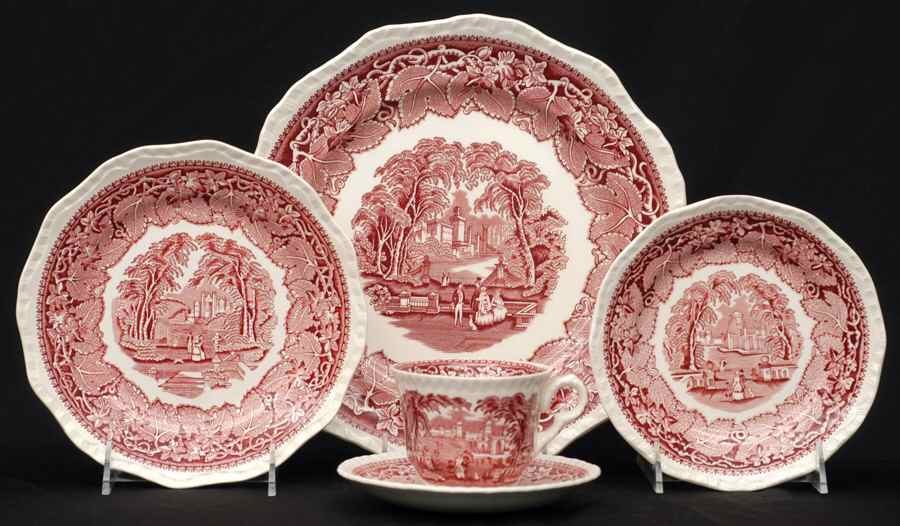 Vista Pink (No Trim) 5 Piece Place Setting by Mason's-1