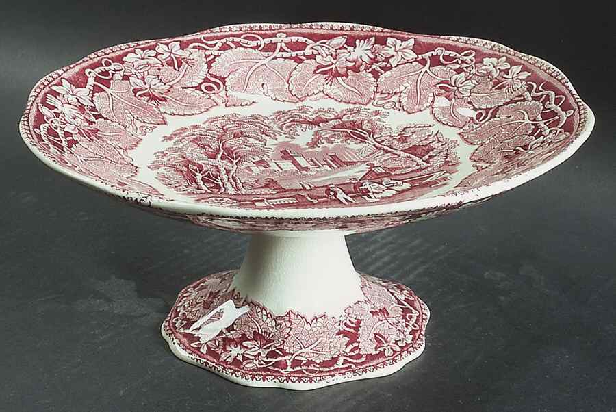 Vista Pink (No Trim) Round Compote (Height X Width) by Mason's-1