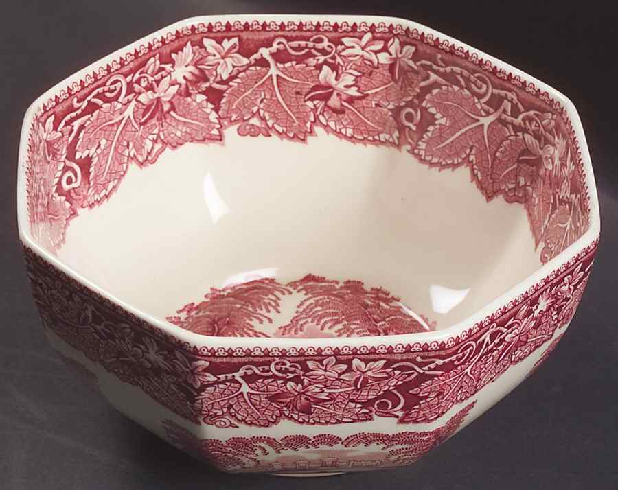 Vista Pink (No Trim) 6" Octagonal Vegetable Bowl by Mason's-1