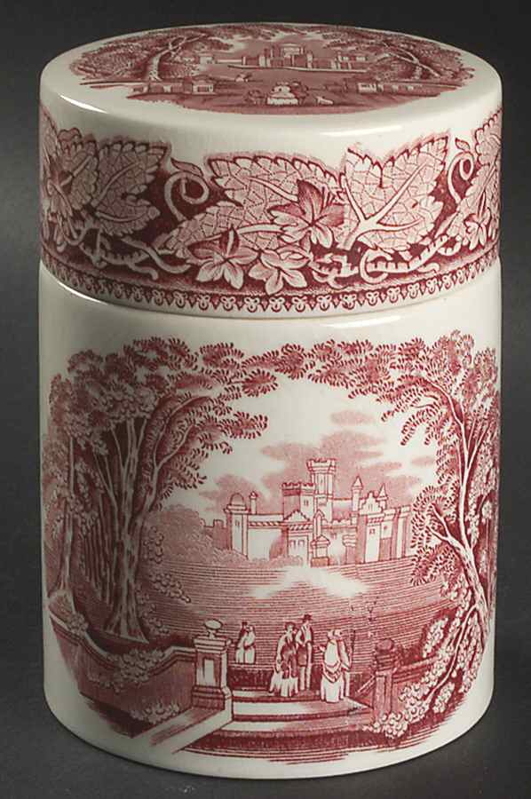 Vista Pink (No Trim) Peking Jar & Lid by Mason's-1