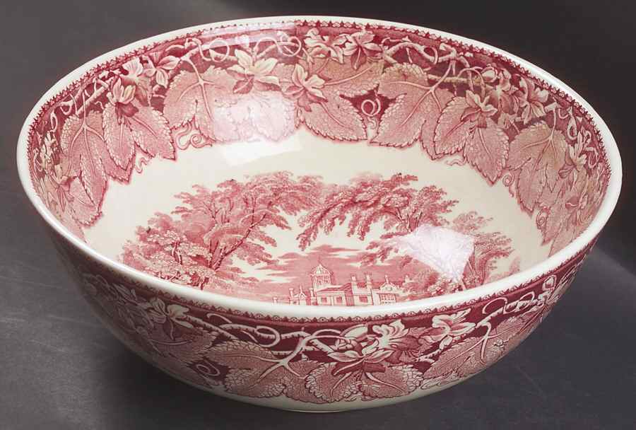 Vista Pink (No Trim) 11" Large Fruit Bowl by Mason's-1