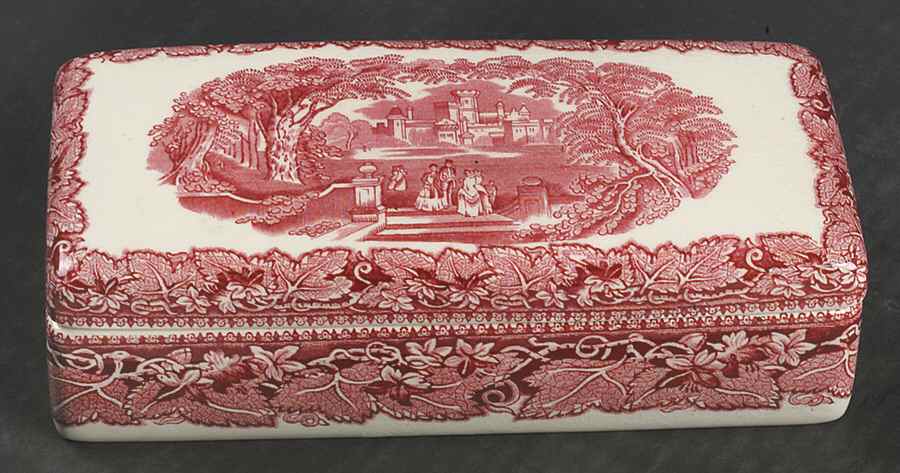 Vista Pink (No Trim) Rectangular Box with Lid by Mason's-1
