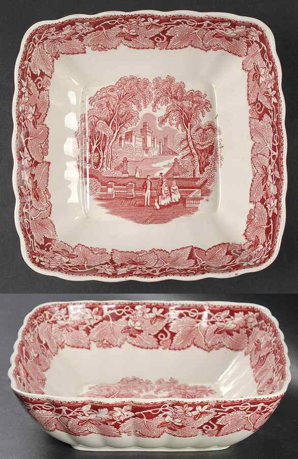 Vista Pink (No Trim) 8" Square Vegetable Bowl by Mason's-1