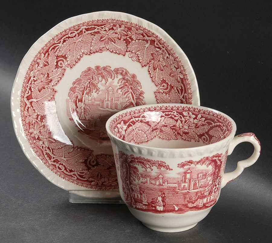 Vista Pink (No Trim) Breakfast Cup & Saucer Set by Mason's-1