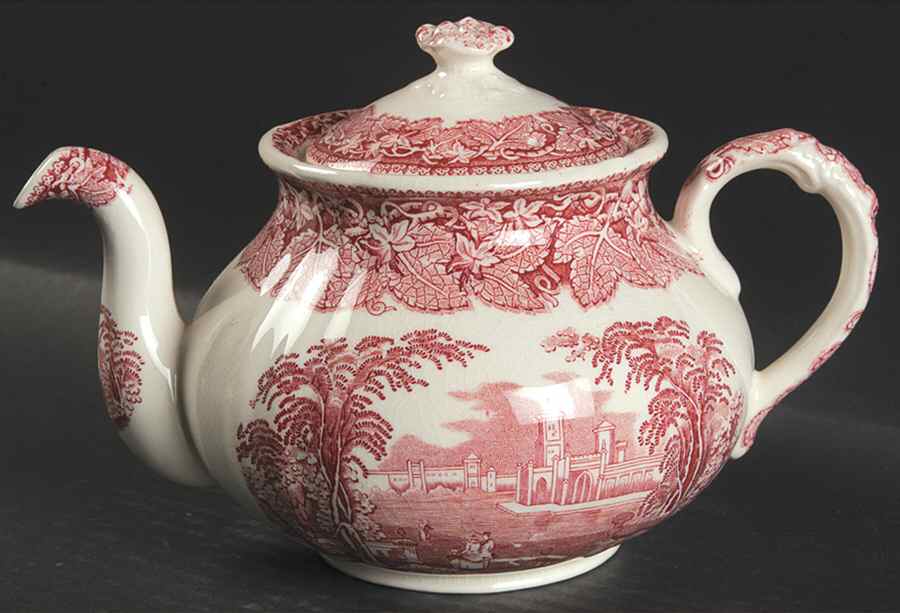 Vista Pink (No Trim) Teapot & Lid by Mason's-1