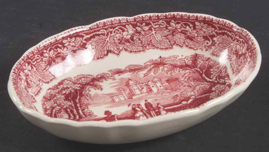 Vista Pink (No Trim) 5" Oval Sweet Meat Dish by Mason's-1