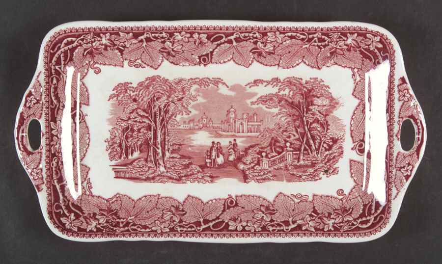 Vista Pink (No Trim) Large Sandwich Tray by Mason's-1