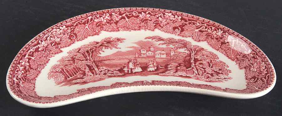 Vista Pink (No Trim) Crescent Salad Plate by Mason's-1