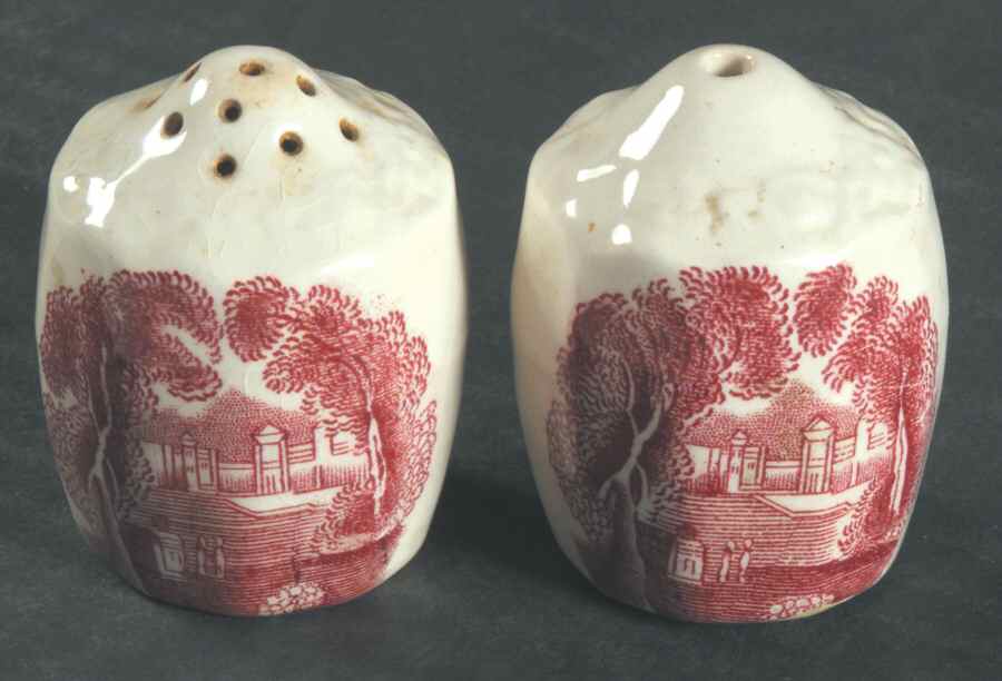 Vista Pink (No Trim) Salt & Pepper Set by Mason's-1