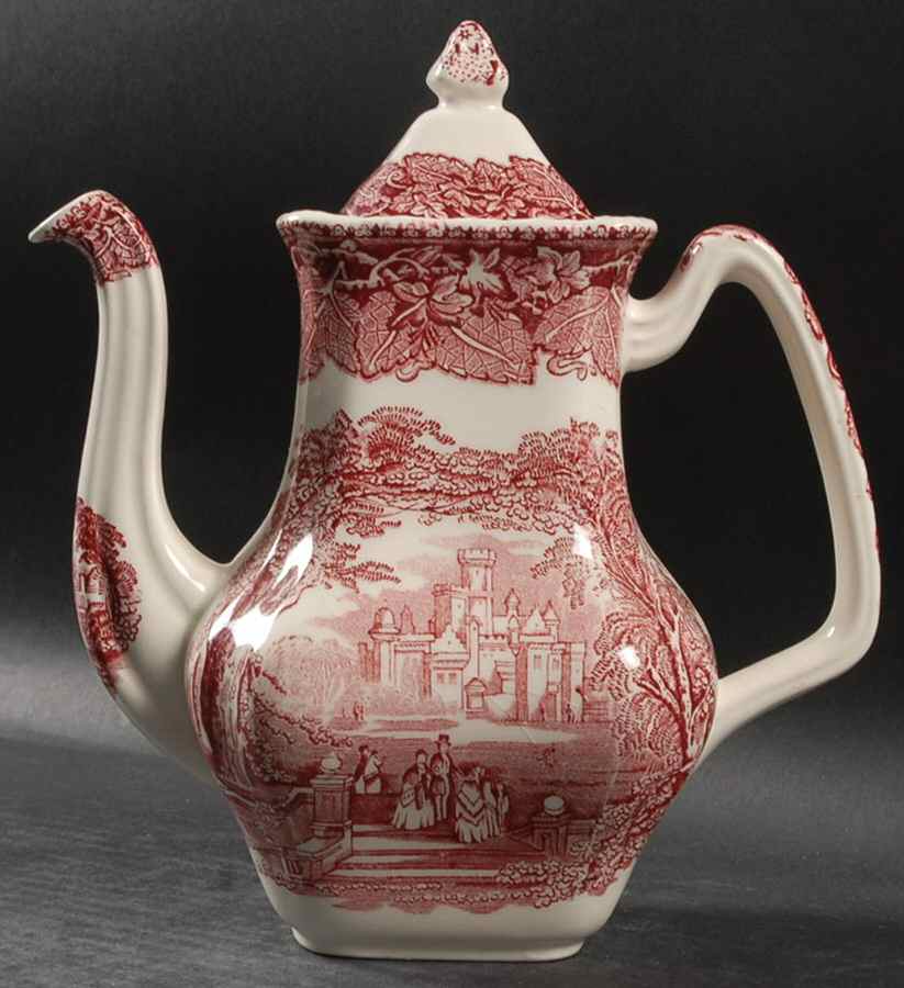 Vista Pink (No Trim) Mini Coffee Pot & Lid by Mason's-1