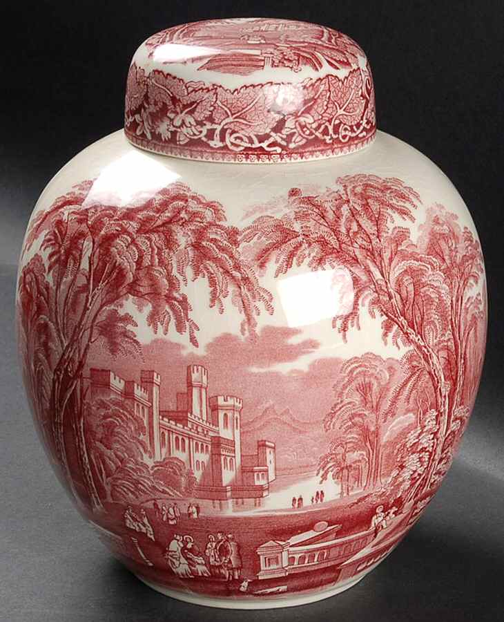 Vista Pink (No Trim) Large Prunus Jar & Lid by Mason's-1