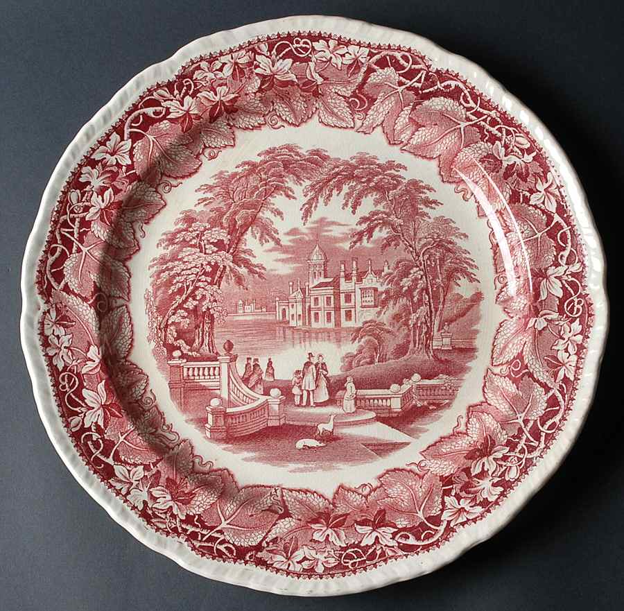 Vista Pink (No Trim) 14" Chop Plate (Round Platter) by Mason's-1