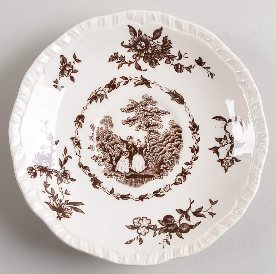 Watteau Brown Saucer for Oversized Cup by Mason's-1