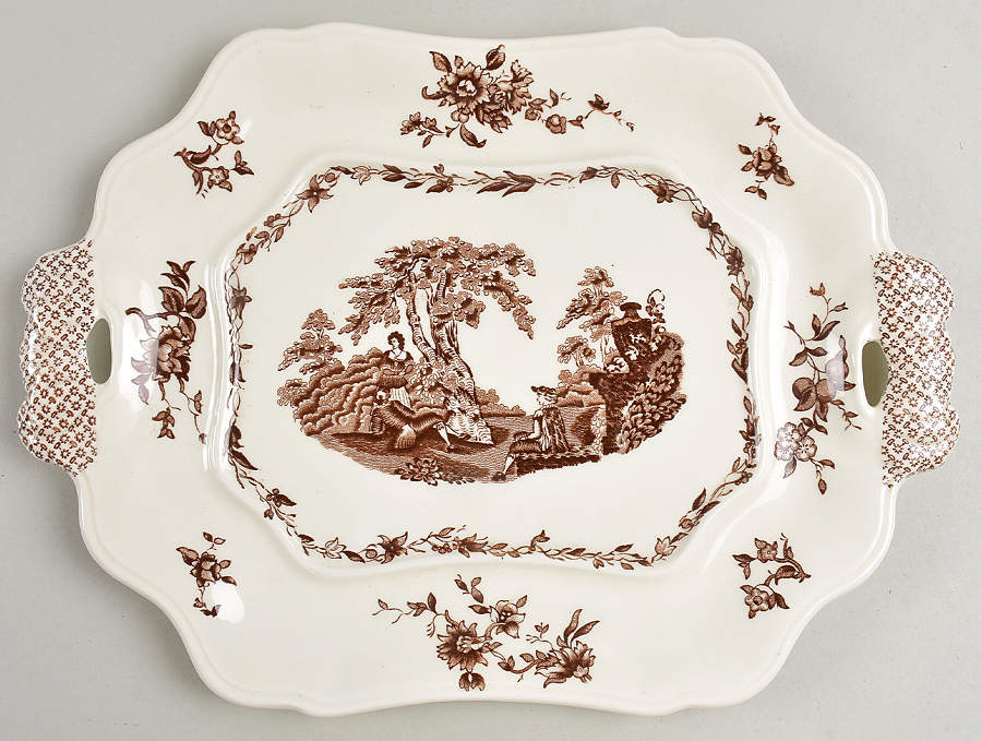 Watteau Brown Underplate for Tureen by Mason's-1