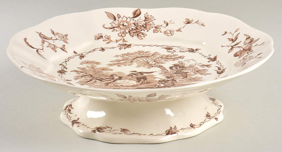 Watteau Brown Round Compote (Height X Width) by Mason's-1