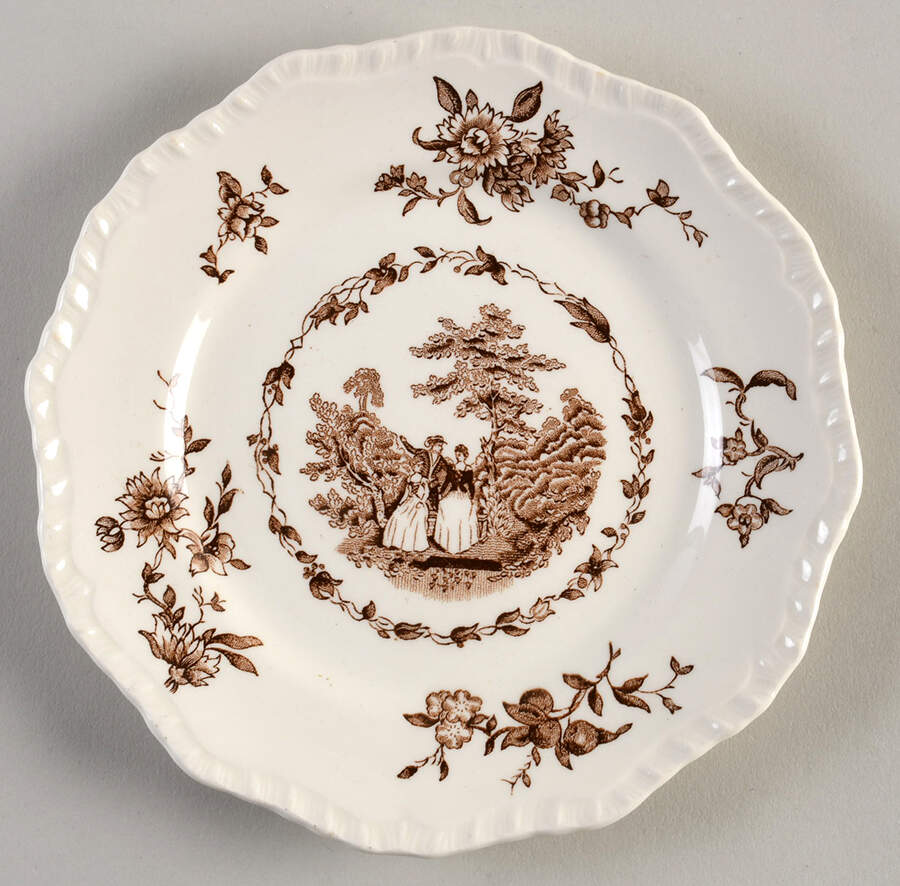 Watteau Brown Dessert/Pie Plate by Mason's-1