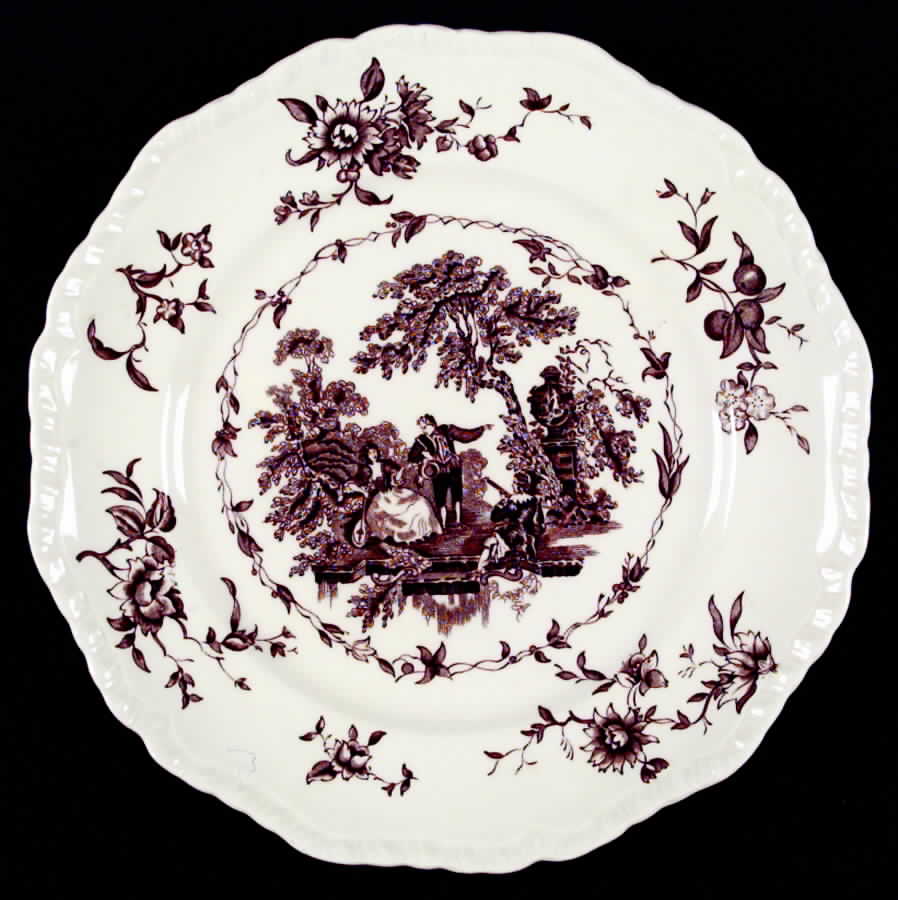 Watteau Brown Dinner Plate by Mason's-1