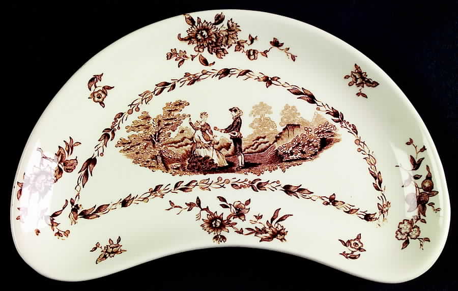 Watteau Brown Crescent Salad Plate by Mason's-1
