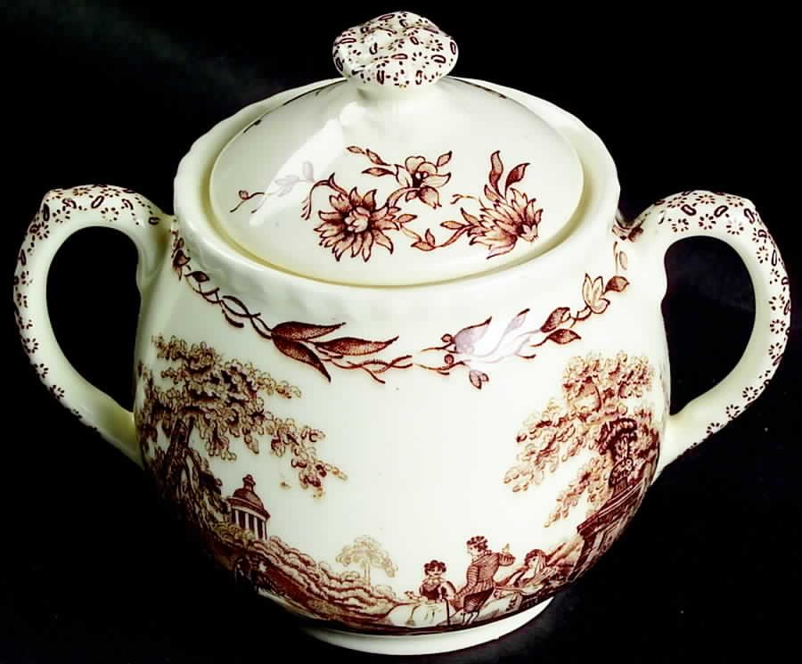 Watteau Brown Sugar Bowl & Lid by Mason's-1