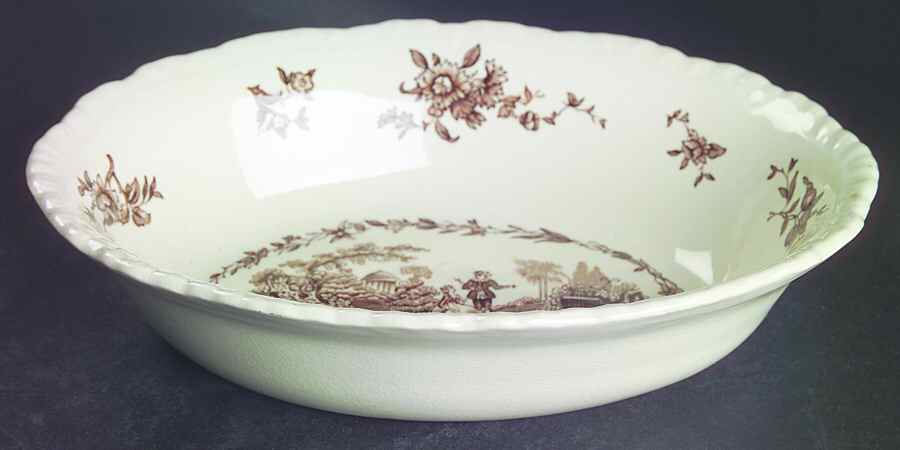 Watteau Brown 8" Oval Vegetable Bowl by Mason's-1