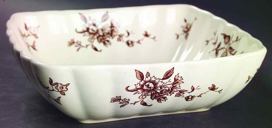 Watteau Brown 8" Square Vegetable Bowl by Mason's-1