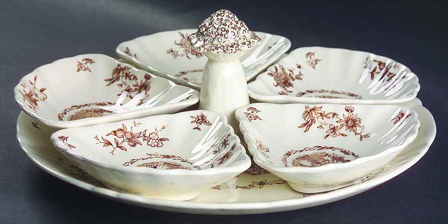 Watteau Brown 6 Piece Lazy Susan by Mason's-1