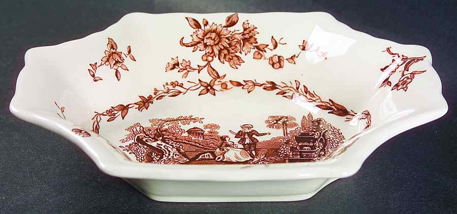 Watteau Brown Medium Sweet Meat Dish by Mason's-1