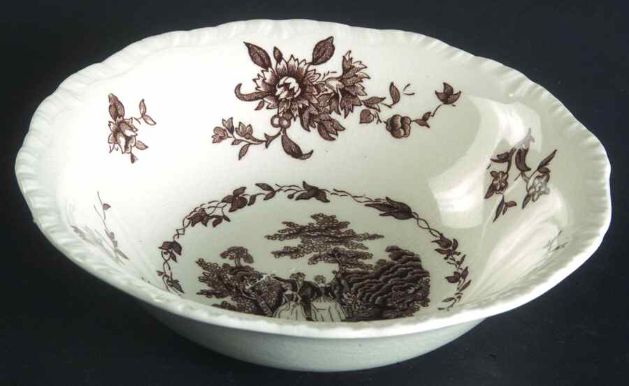Watteau Brown Coupe Cereal Bowl by Mason's-1