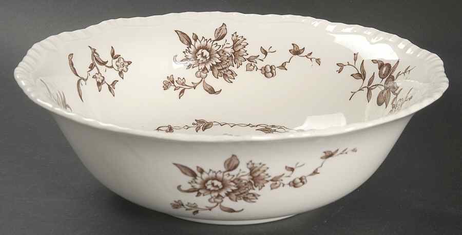 Watteau Brown 9" Round Vegetable Bowl by Mason's-1
