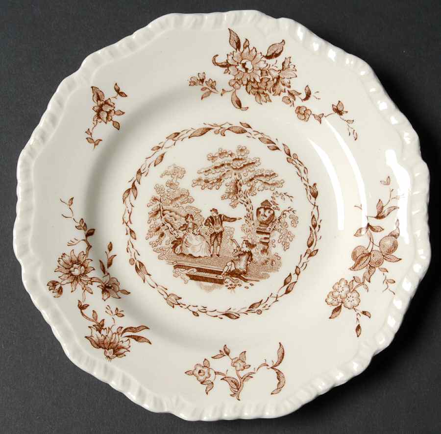 Watteau Brown Bread & Butter Plate by Mason's-1