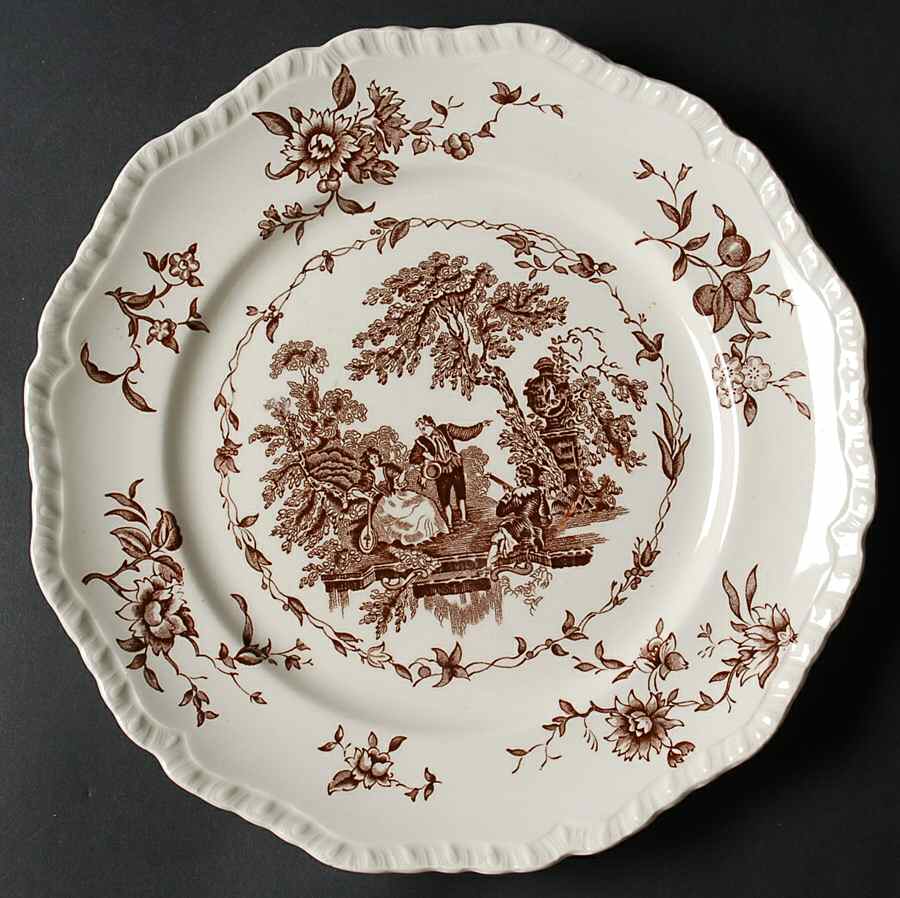 Watteau Brown Dinner Plate by Mason's-1