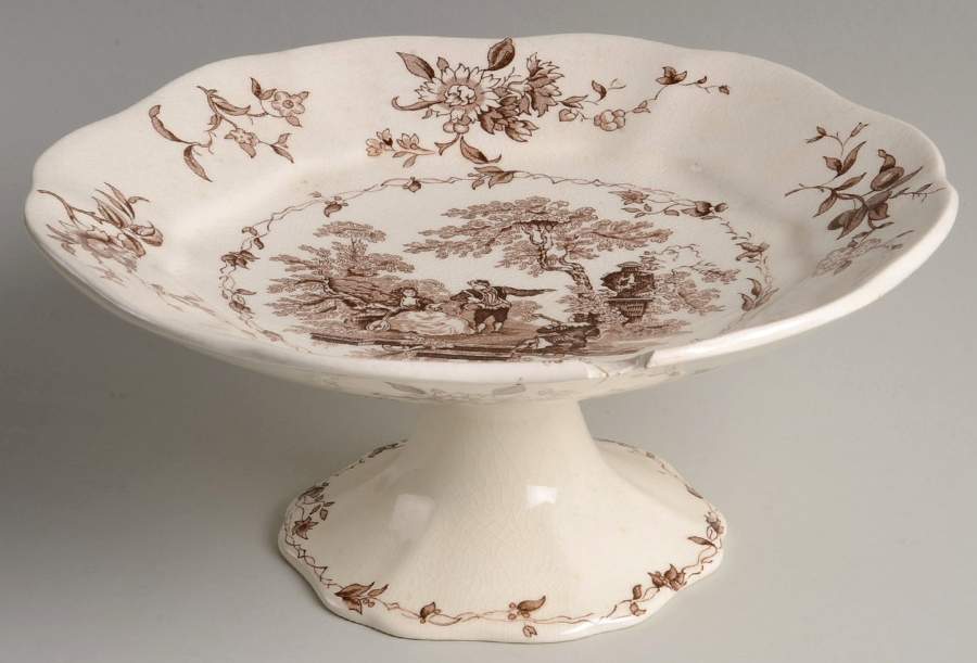 Watteau Brown Round Compote (Height X Width) by Mason's-1