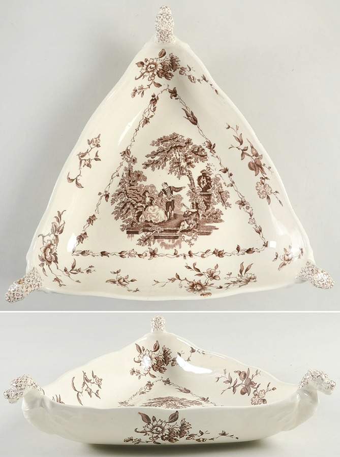 Watteau Brown Triangular Vegetable Bowl by Mason's-1