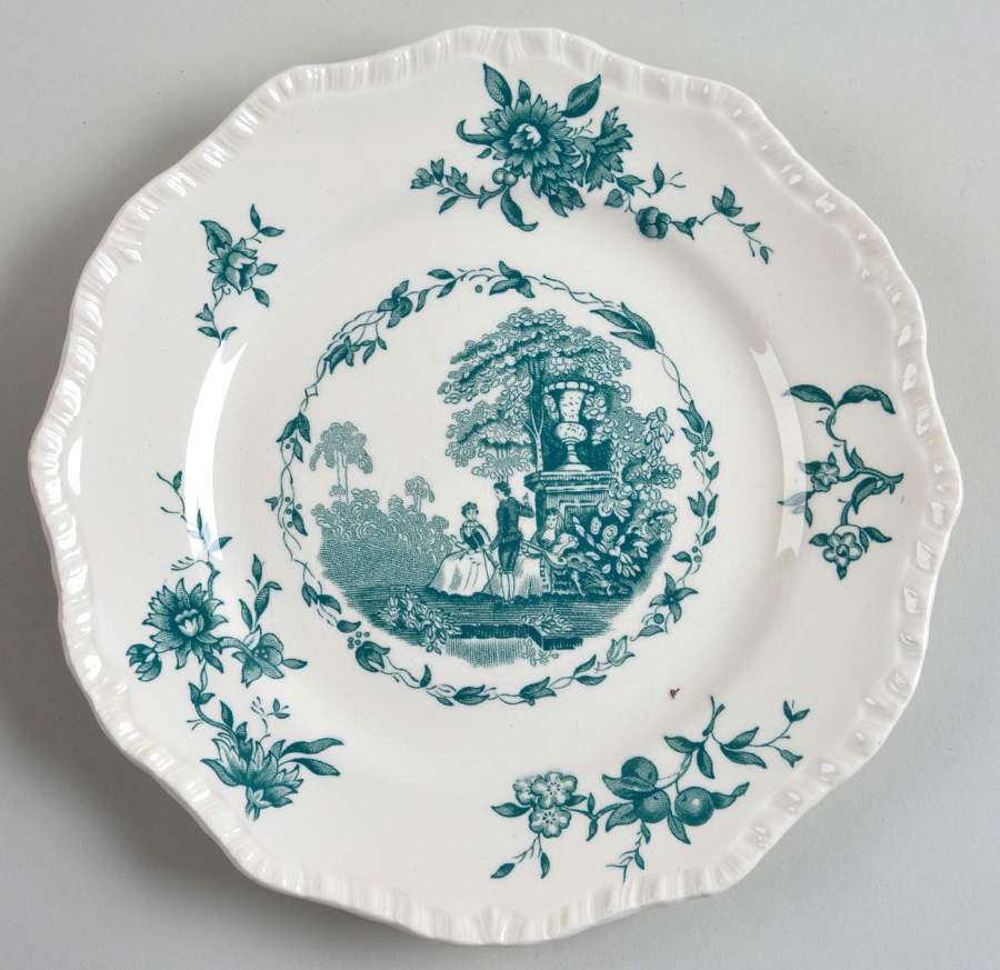 Watteau Green Salad Plate by Mason's-1