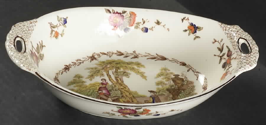 Watteau Multicolor 10" Oval Vegetable Bowl by Mason's-1