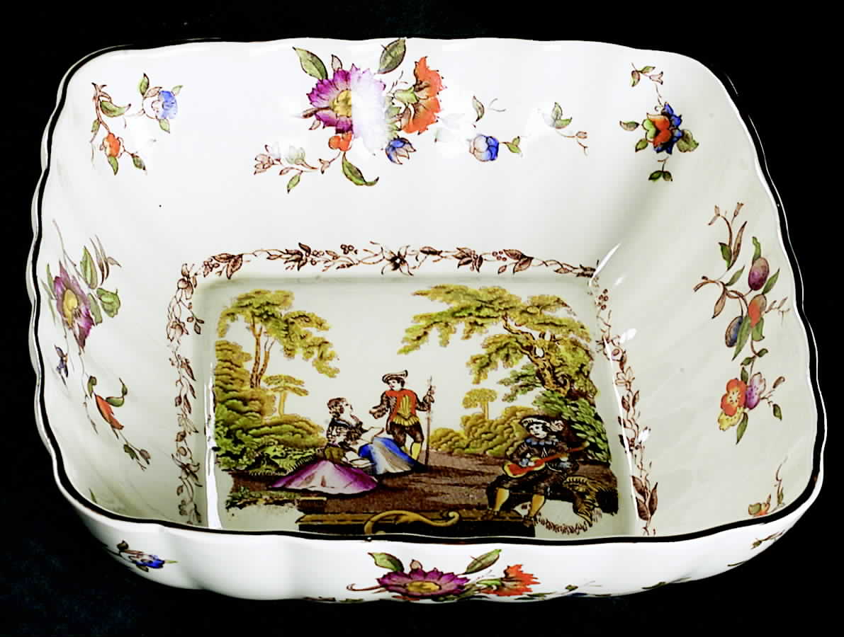 Watteau Multicolor 9" Square Vegetable Bowl by Mason's-1