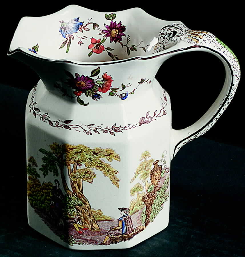Watteau Multicolor Large Fenton Jug by Mason's-1
