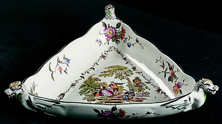 Watteau Multicolor Triangular Vegetable Bowl by Mason's-1