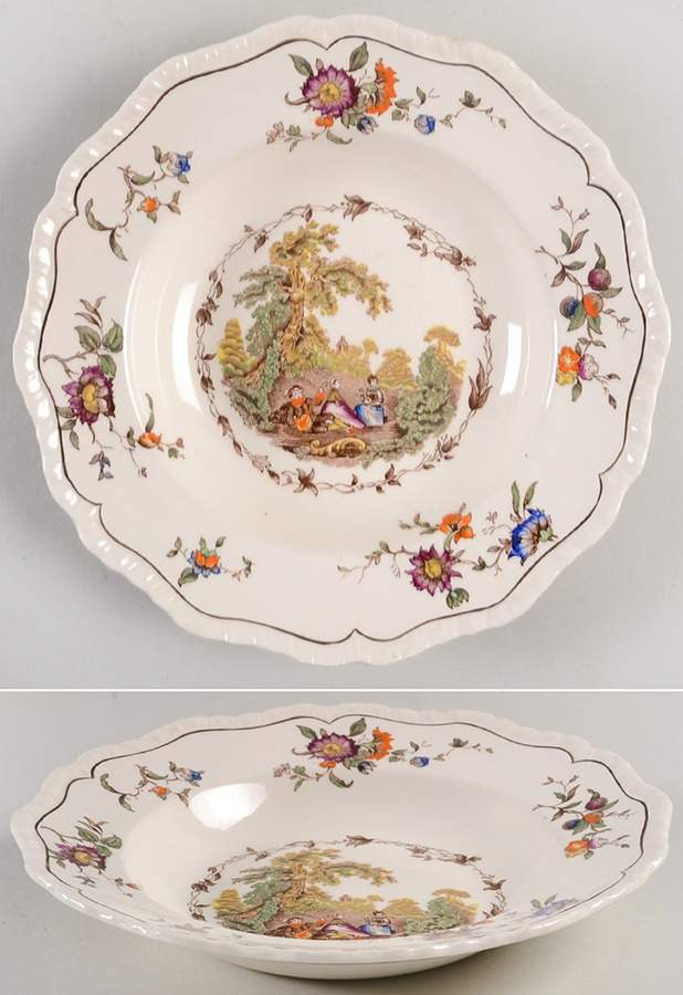 Watteau Multicolor Large Rim Soup Bowl by Mason's-1