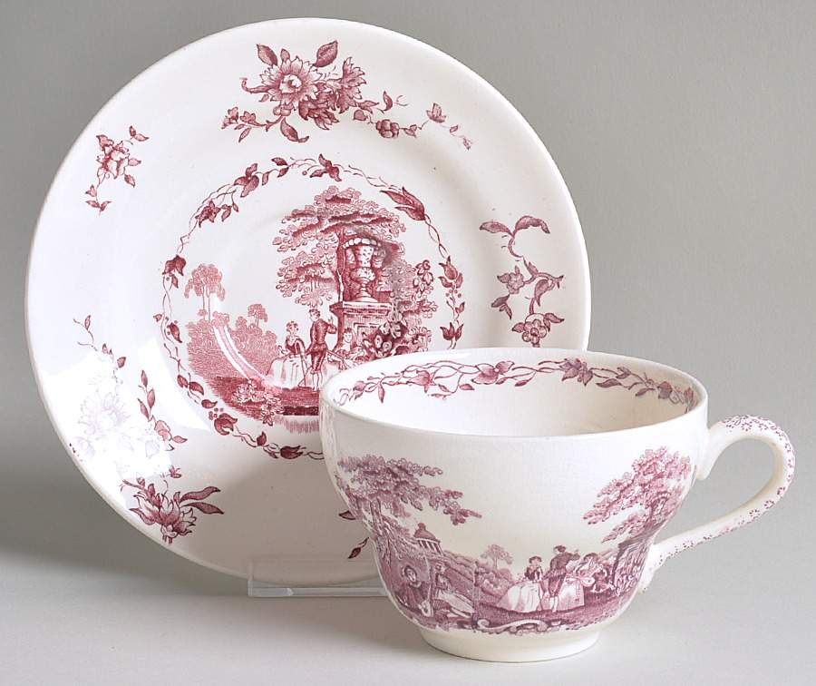 Watteau Mulberry Breakfast Cup & Saucer Set by Mason's-1