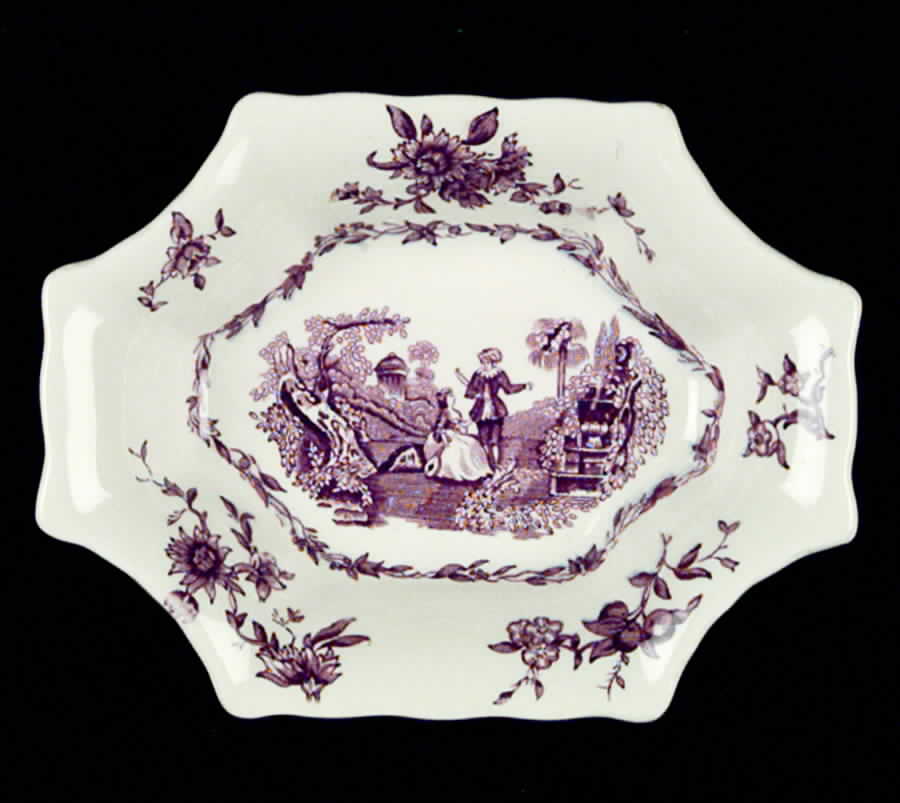 Watteau Mulberry Medium Sweet Meat Dish by Mason's-1