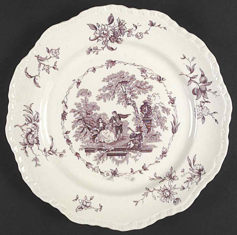 Watteau Mulberry Dinner Plate by Mason's-1
