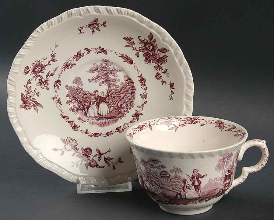 Watteau Mulberry Oversized Cup & Saucer Set by Mason's-1