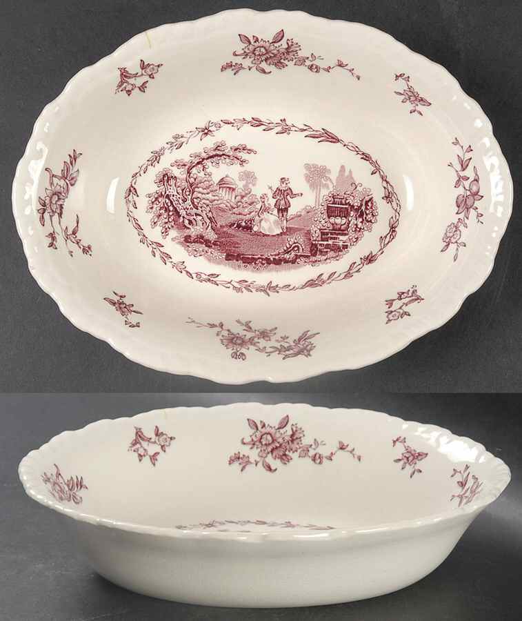 Watteau Mulberry 8" Oval Vegetable Bowl by Mason's-1